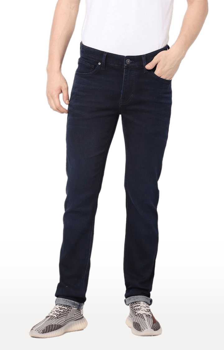 celio | Men's Blue Cotton Solid Slim Jeans