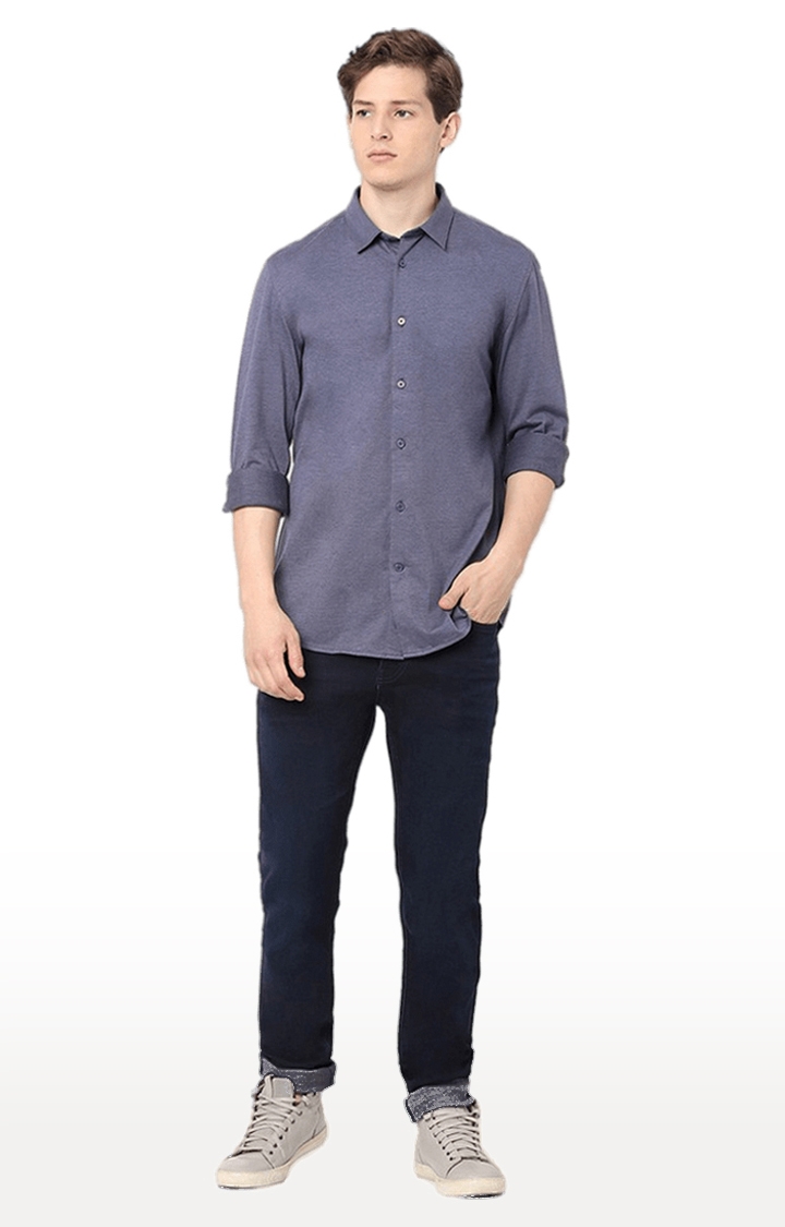 celio | Men's Grey Solid Casual Shirts 1