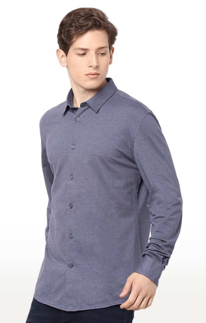 Men's Grey Solid Casual Shirts