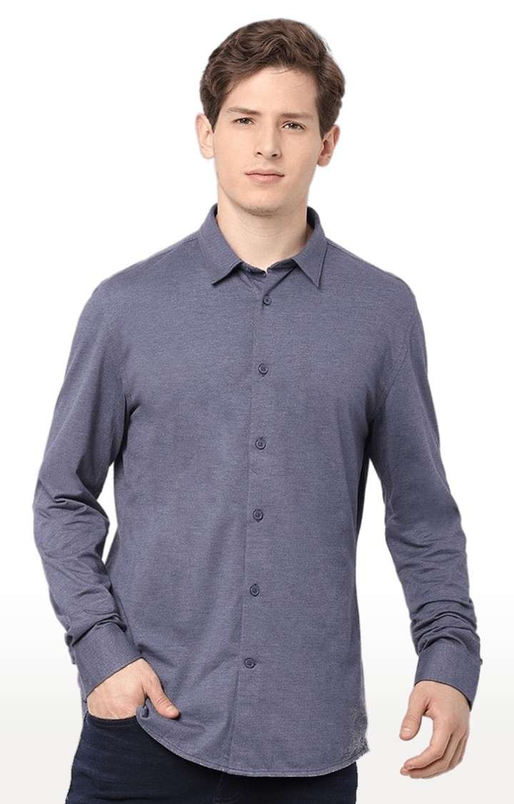 Men's Grey Solid Casual Shirts