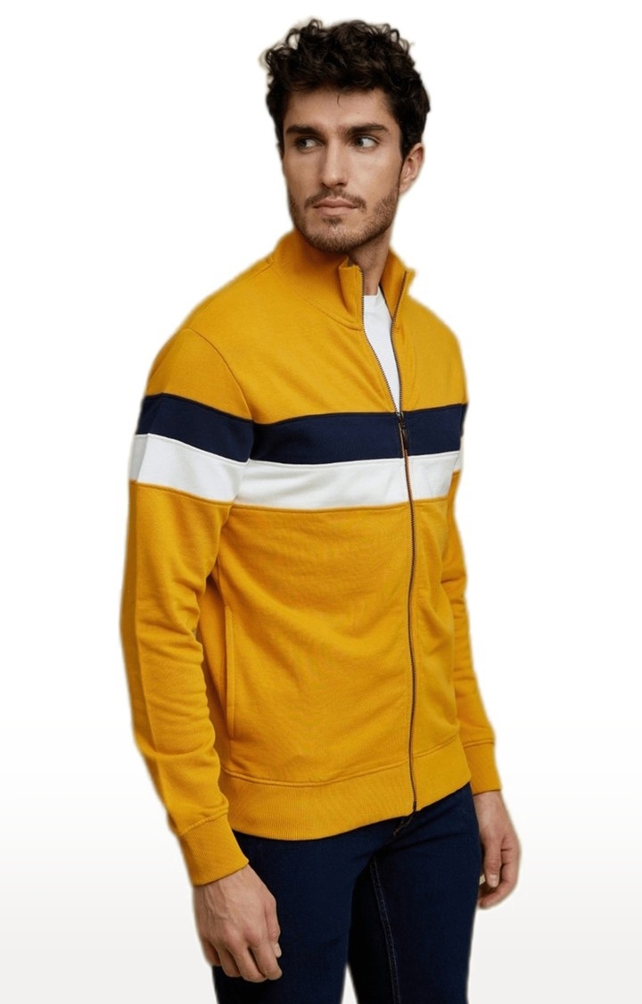 celio | Men's Yellow Striped Western Jackets