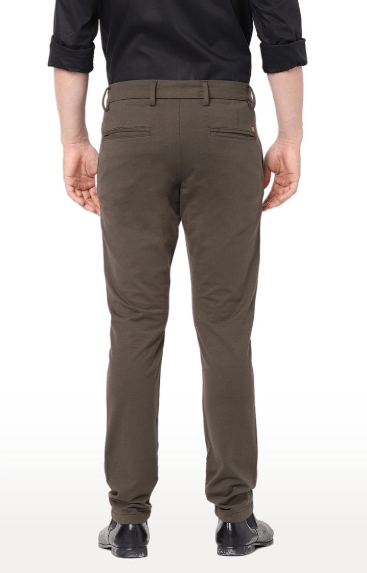 celio | Men's Brown Cotton Solid Trousers 4