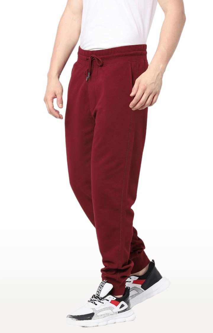 Men's Red Cotton Solid Casual Joggers talha test 123