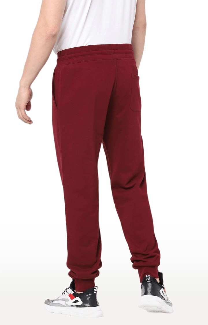 Men's Red Cotton Solid Casual Joggers talha test 123
