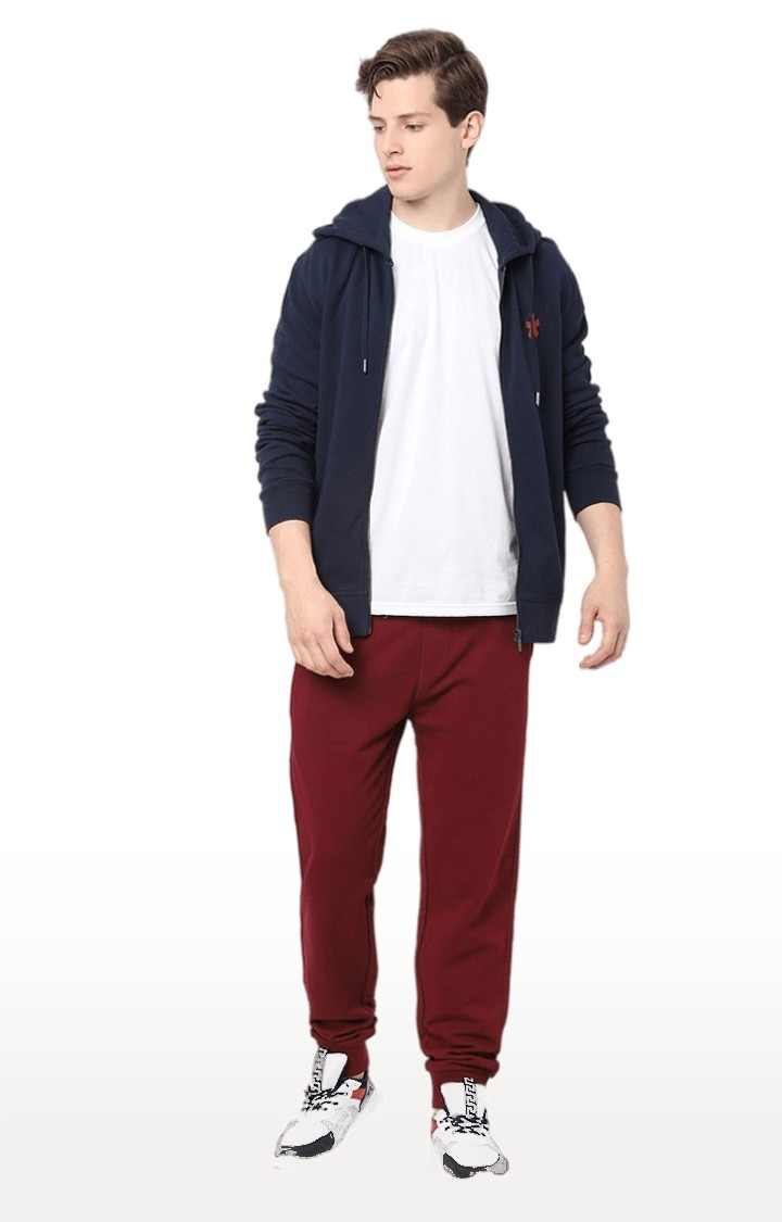Men's Red Cotton Solid Casual Joggers talha test 123