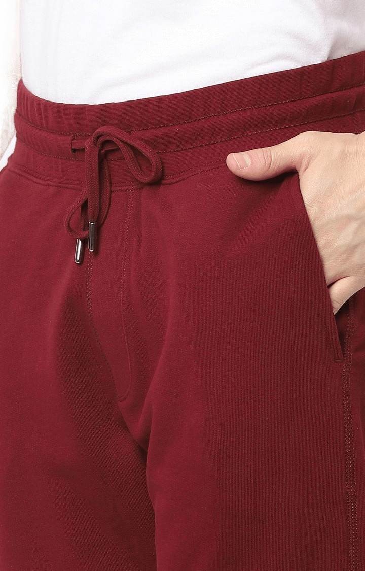Men's Red Cotton Solid Casual Joggers talha test 123