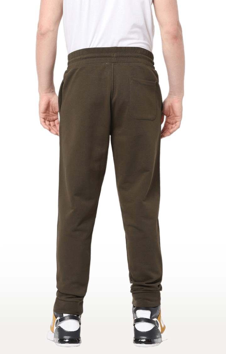 Men's Brown Cotton Solid Casual Joggers