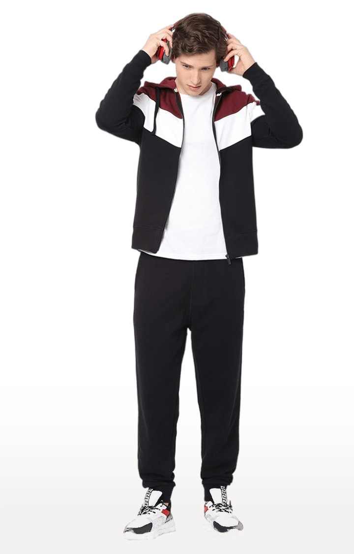 Men's Black Cotton Solid Casual Joggers