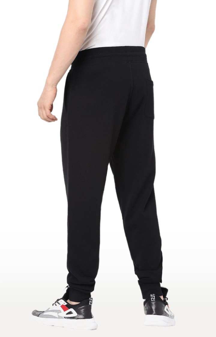 Men's Black Cotton Solid Casual Joggers