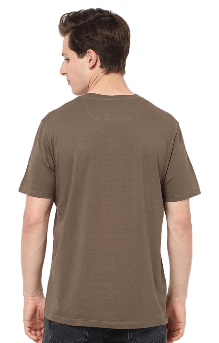 celio | Men's Brown Printed Regular T-Shirts 4