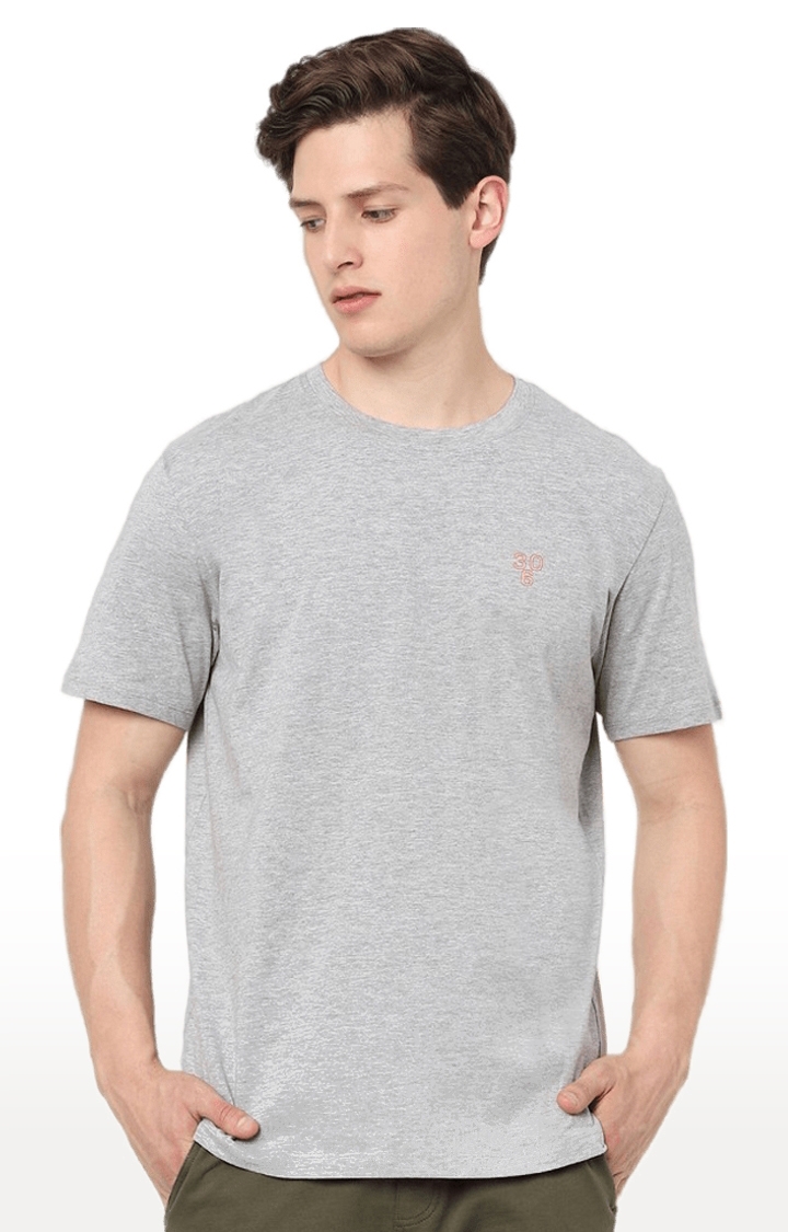 Men's Grey Melange Regular T-Shirts