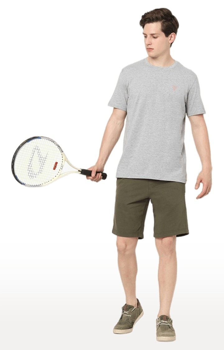 Men's Grey Melange Regular T-Shirts
