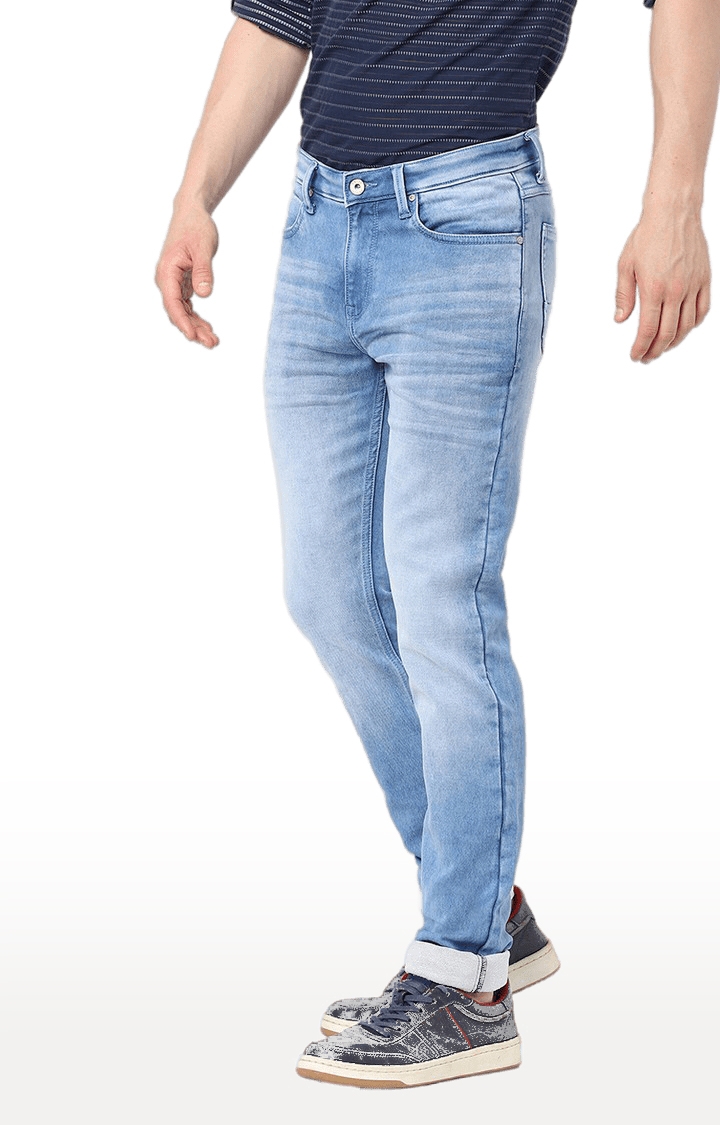 celio | Men's Blue Cotton Solid Regular Jeans 2