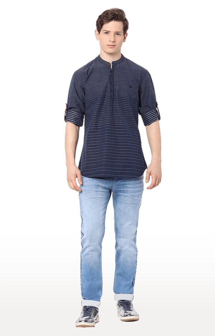 celio | Men's Blue Cotton Solid Regular Jeans 1