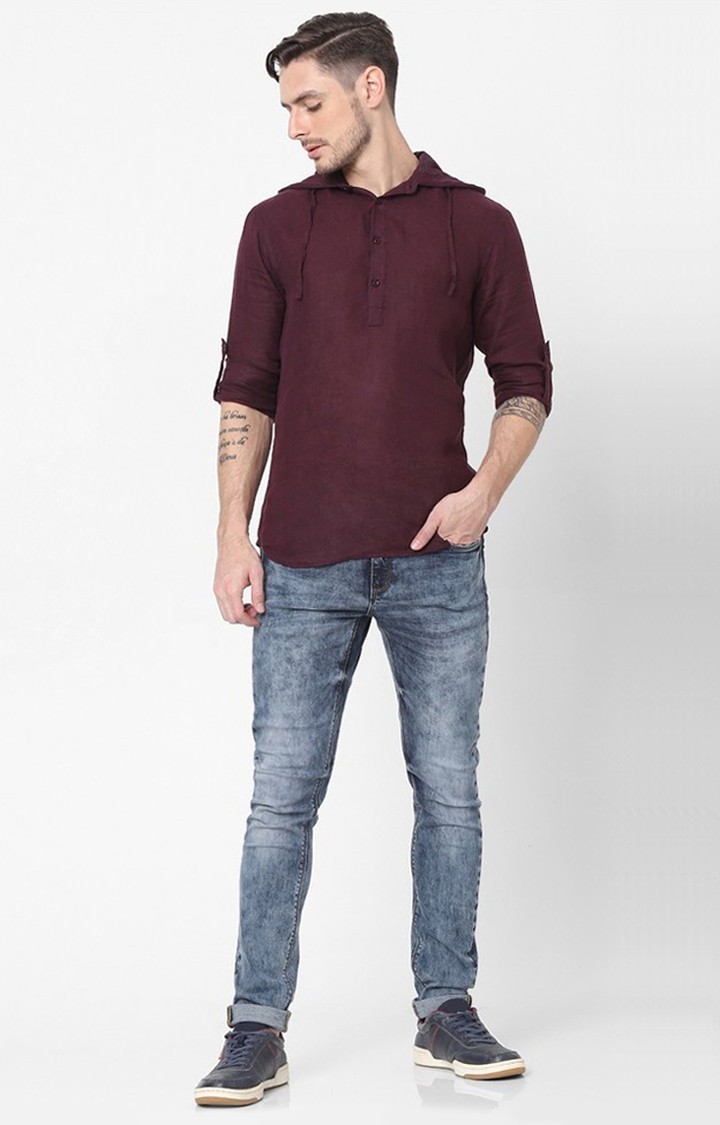 Men's Red Solid Sweatshirts