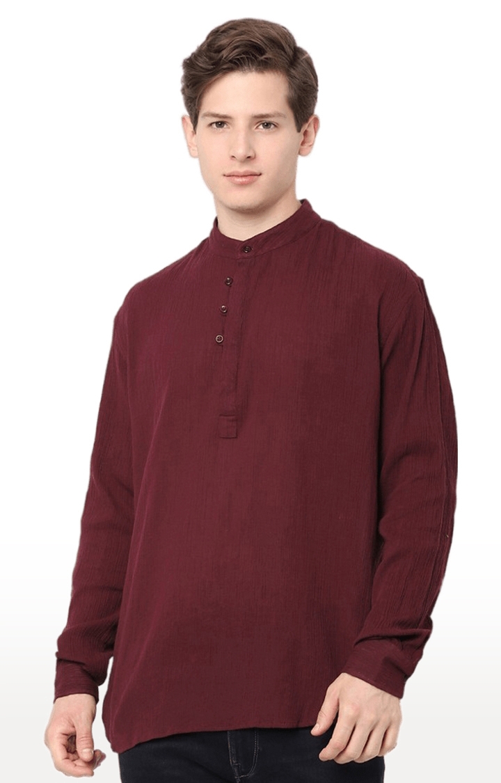 celio | Men's Red Solid Casual Shirts