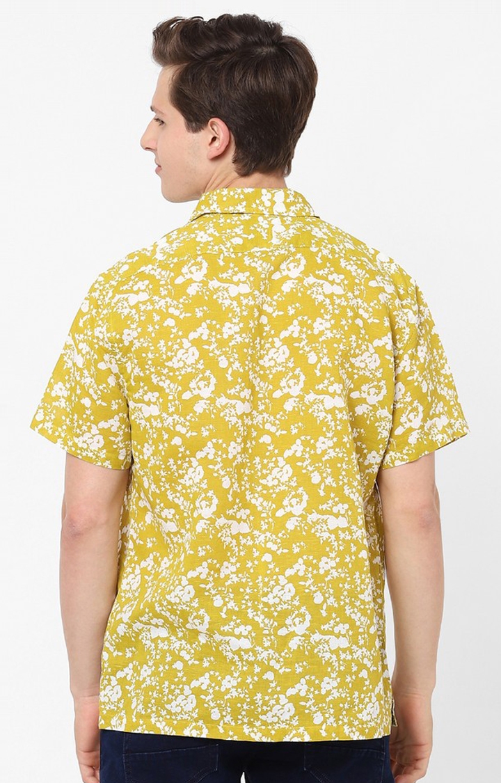 celio | Men's Yellow Printed Casual Shirts 4