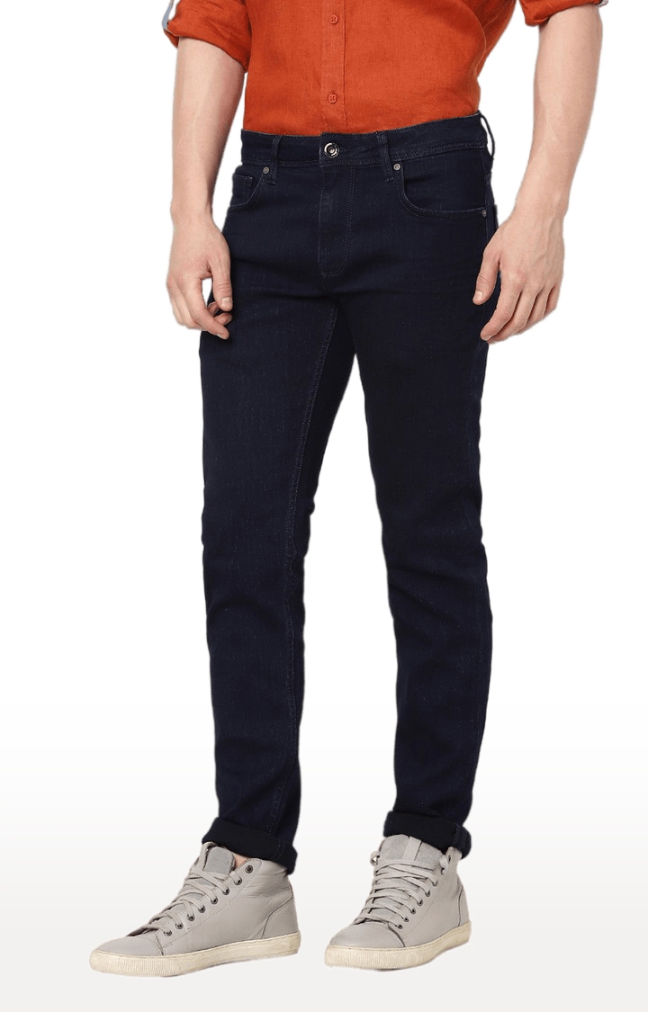 celio | Men's Blue Cotton Solid Slim Jeans 0