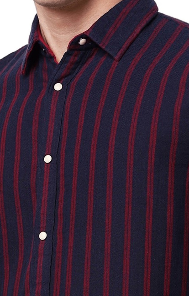 Men's Blue Striped Casual Shirts