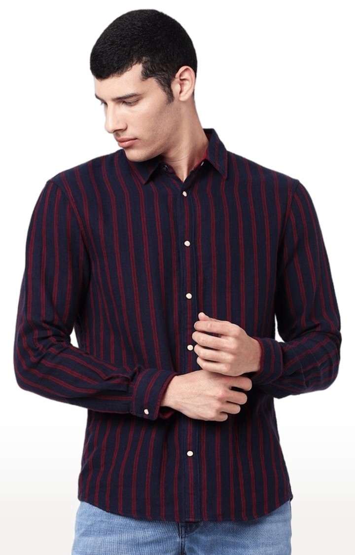 Men's Blue Striped Casual Shirts