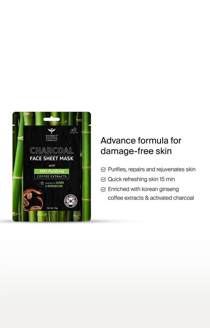 Charcoal Face Sheet Mask For (Pack of 5)