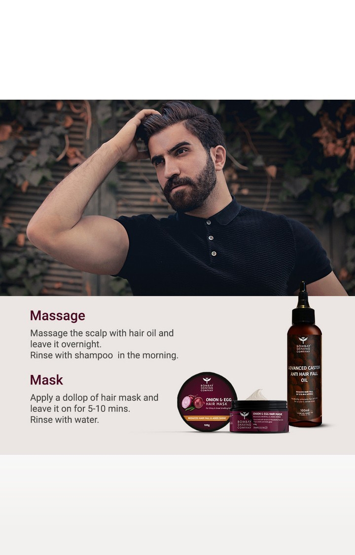 Bombay Shaving Company | Onion & Egg Hair Mask & Castor Hair Oil Combo For Men & Women (Set of 2) 5
