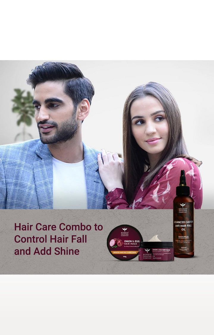 Bombay Shaving Company | Onion & Egg Hair Mask & Castor Hair Oil Combo For Men & Women (Set of 2) 2