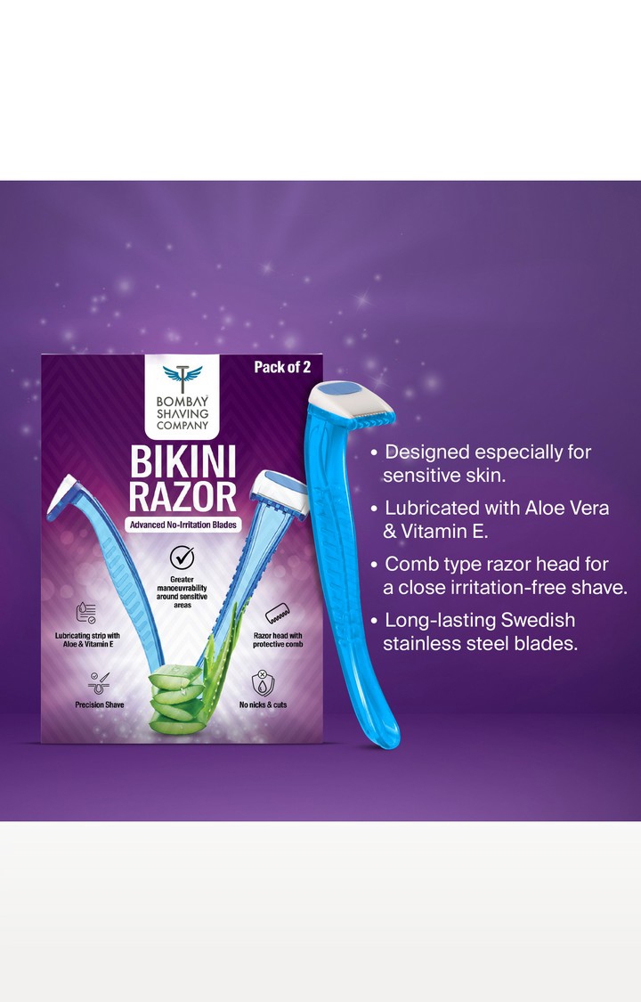 Bombay Shaving Company | Bikini Line Hair Removal Razor for Women (Pack of 2) 1