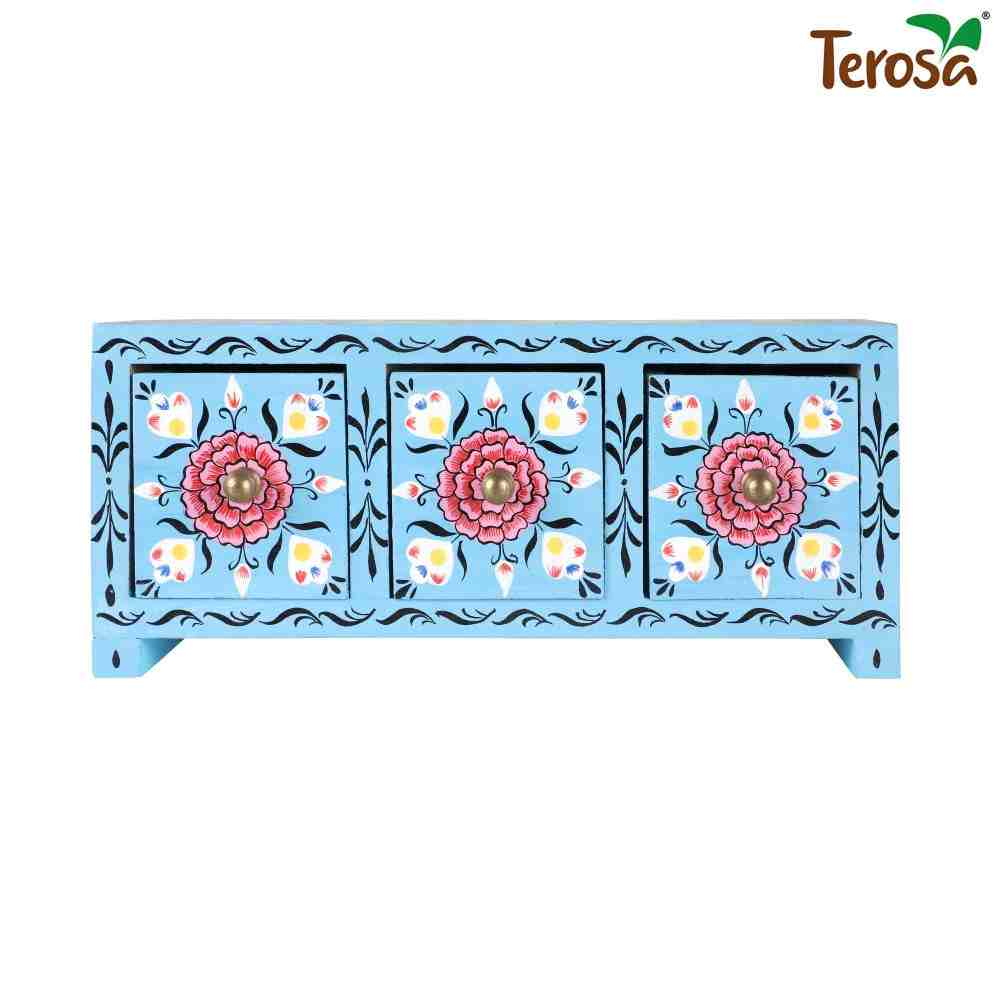 Wooden Drawers Chest or Trinket Box - Sapphire Tres