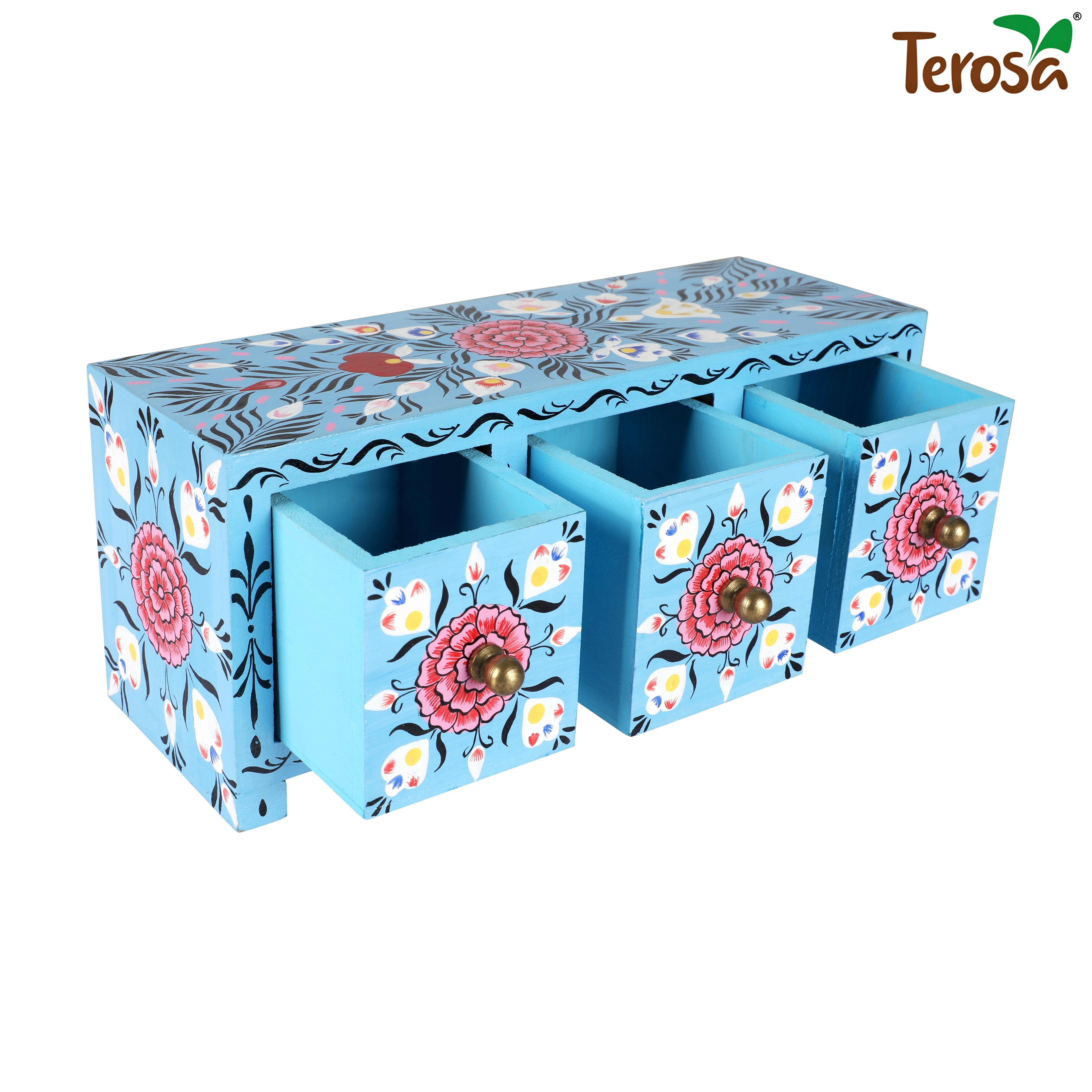 Wooden Drawers Chest or Trinket Box - Sapphire Tres