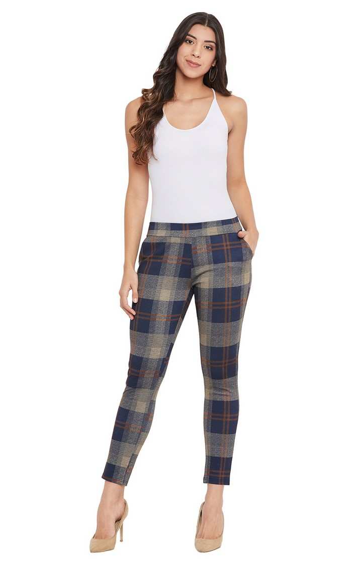 Blue Checked Chinos