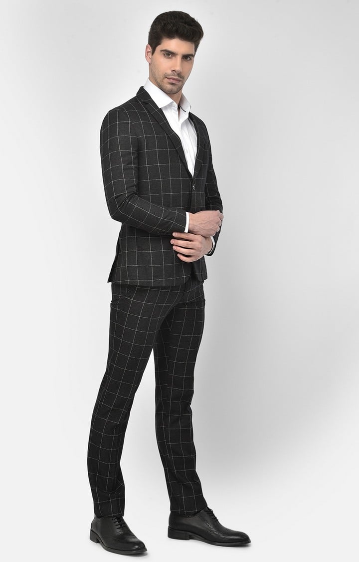 Black check 2025 coat pant