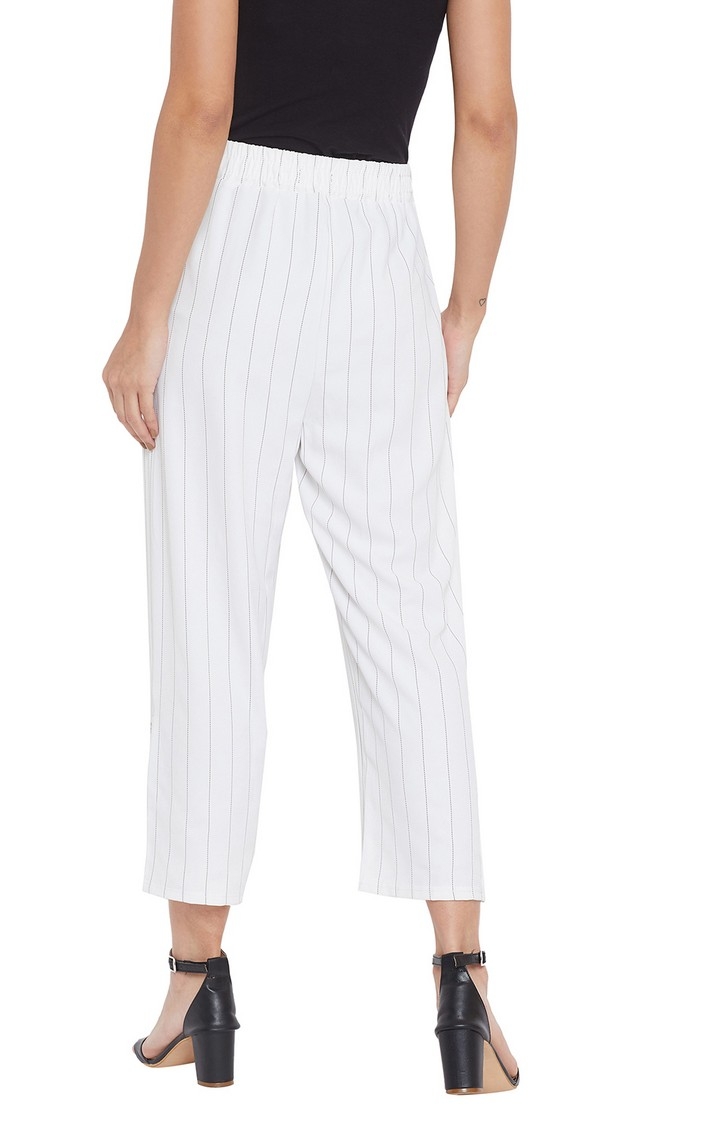 Crimsoune Club | White Striped Casual Pants 4