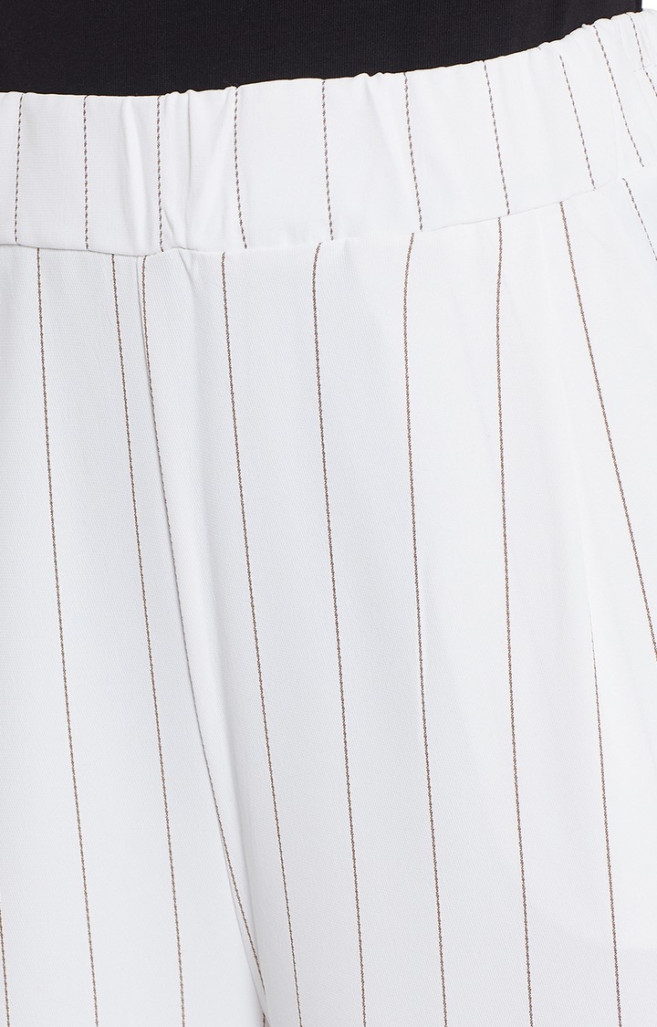 Crimsoune Club | White Striped Casual Pants 5