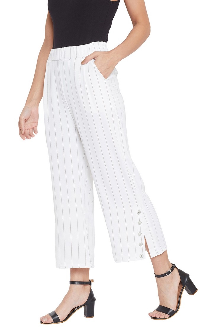 Crimsoune Club | White Striped Casual Pants 2
