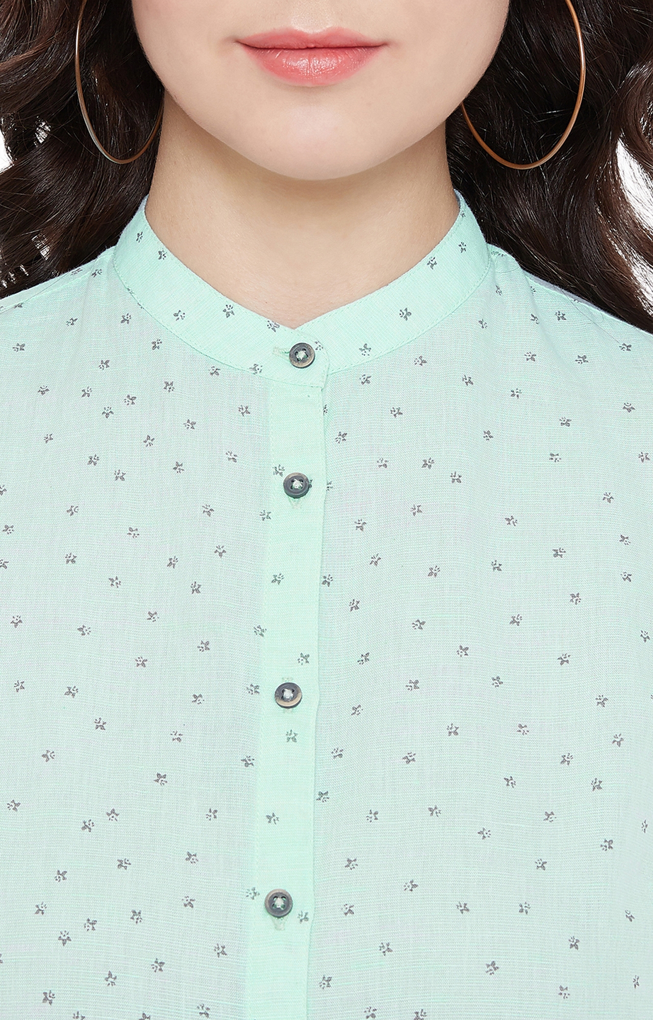 Crimsoune Club | Green Printed Casual Shirt 5
