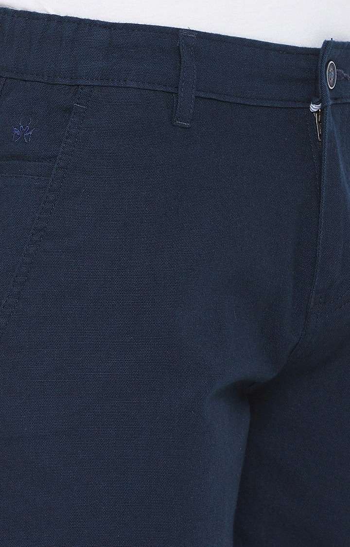 Navy Blue Solid Shorts
