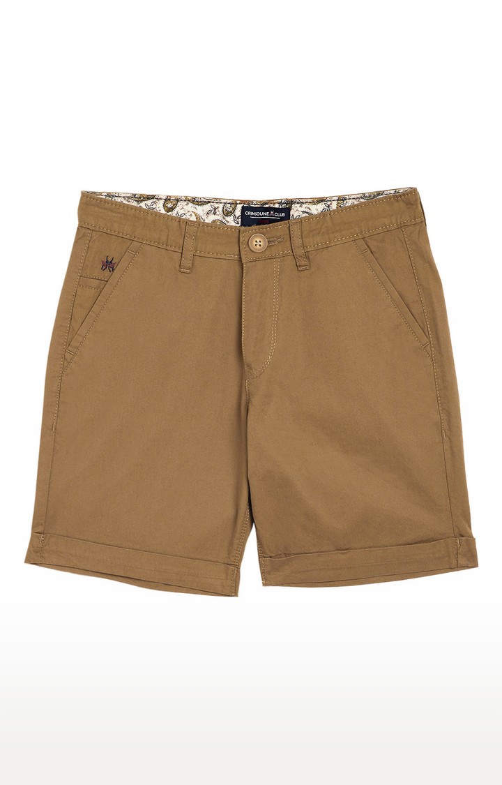 Crimsoune Club | Khaki Solid Shorts 0