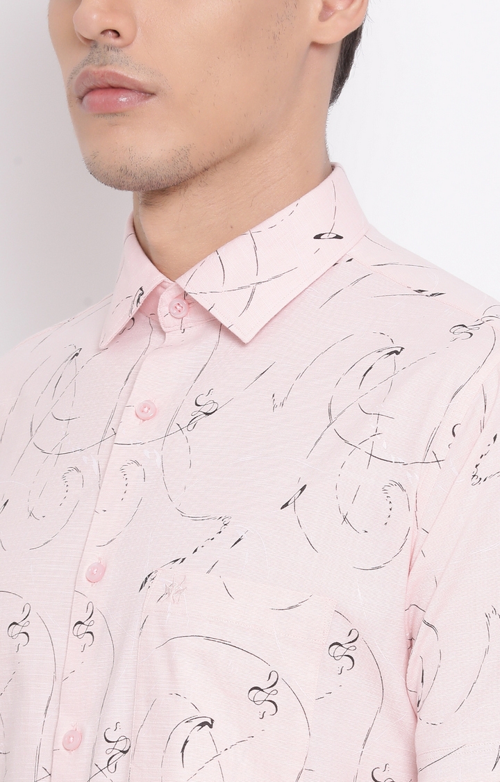 Crimsoune Club | Pink Printed Casual Shirt 5