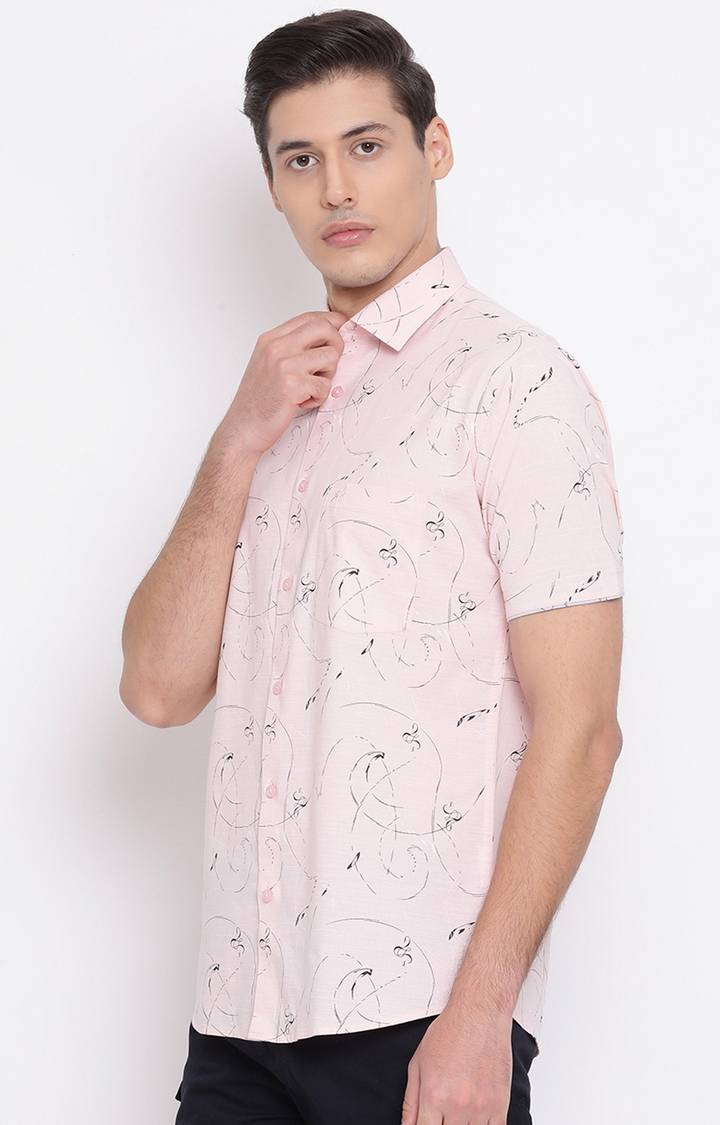Crimsoune Club | Pink Printed Casual Shirt 2