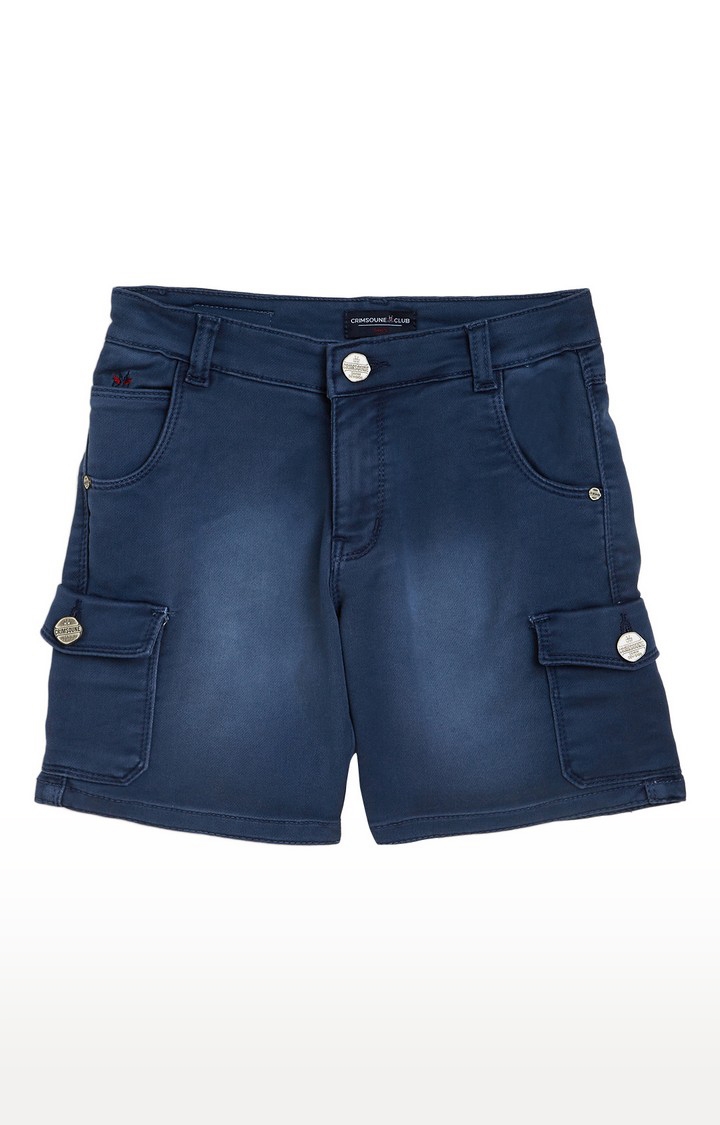 Crimsoune Club | Blue Solid Shorts 0