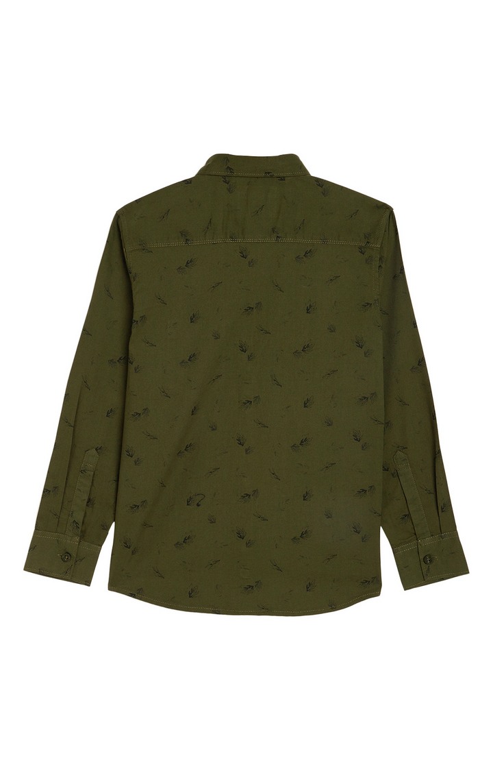 Green Printed Casual Shirt