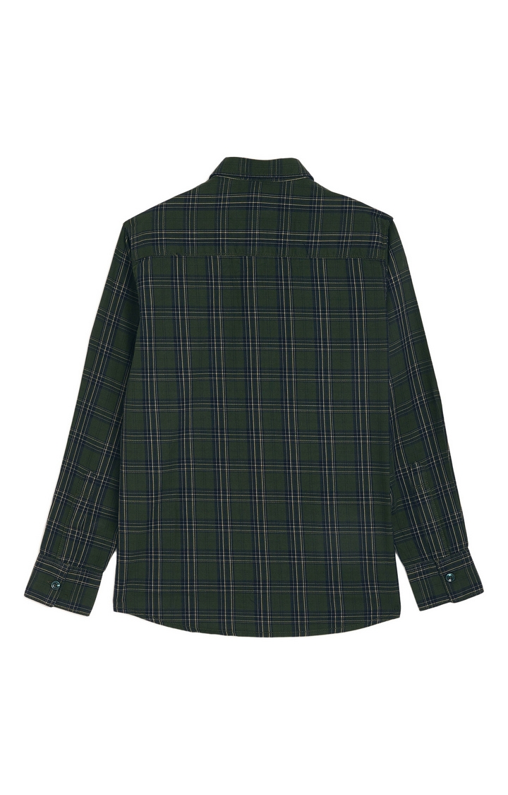 Crimsoune Club | Green Checked Casual Shirt 1
