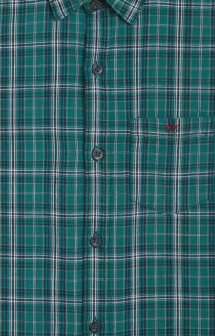 Green Checked Casual Shirt