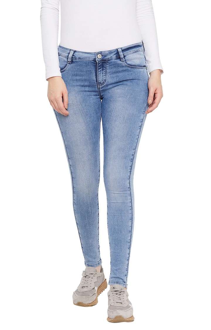 Blue Solid Jeans