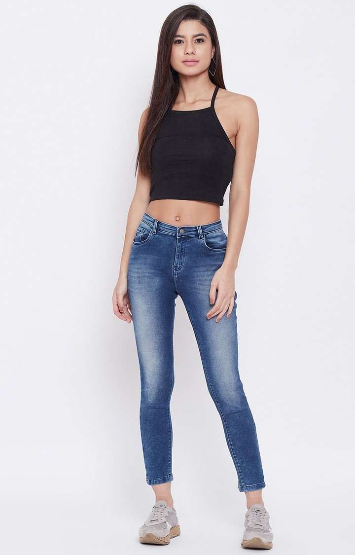 Blue Solid Jeans