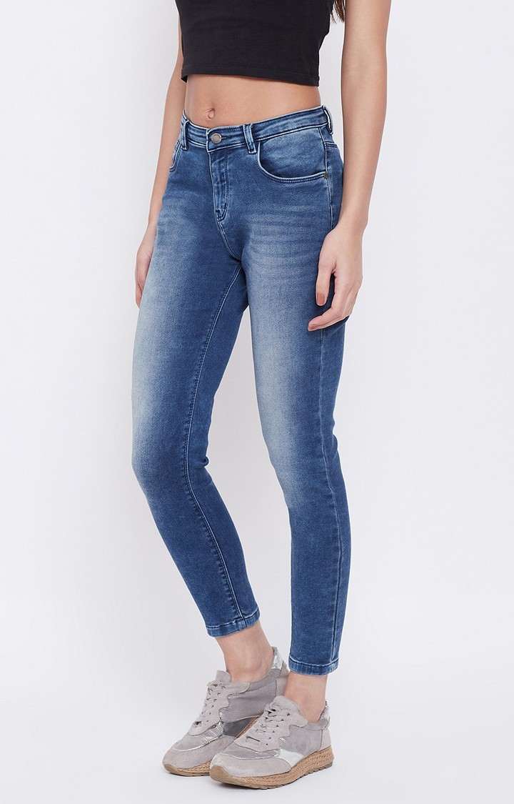 Blue Solid Jeans
