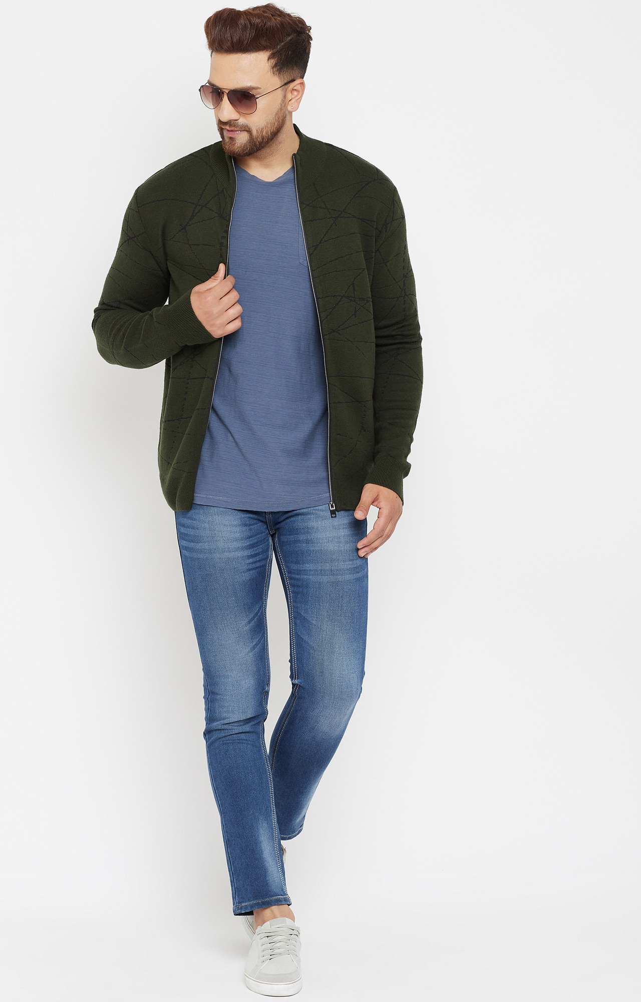 Green Printed Sweaters