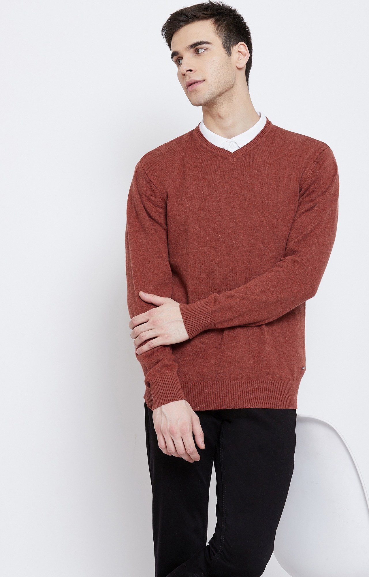 Red Solid Sweaters