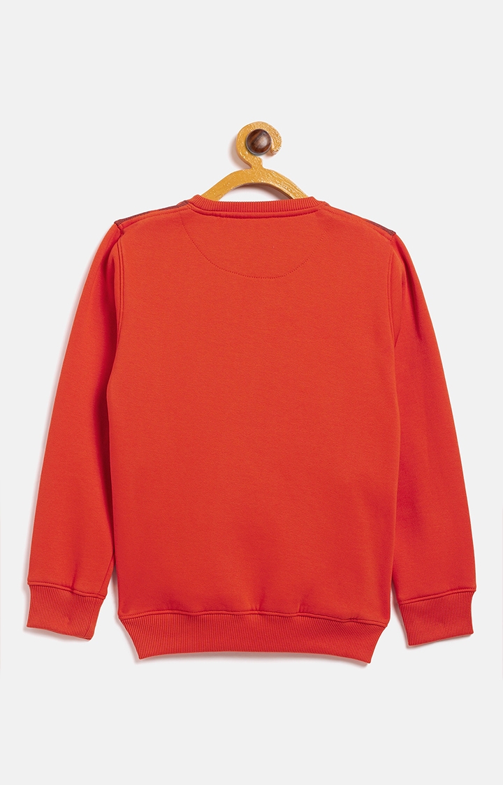Crimsoune Club | Orange Printed Sweatshirts 1